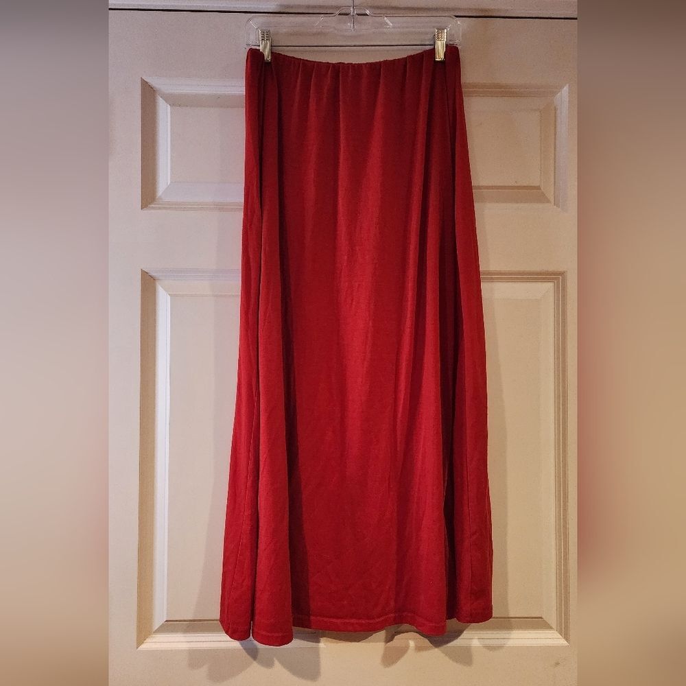 Elegant Red Maxi Skirt